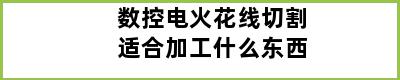 数控电火花线切割适合加工什么东西