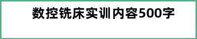 数控铣床实训内容500字