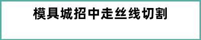 模具城招中走丝线切割