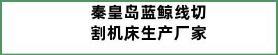秦皇岛蓝鲸线切割机床生产厂家