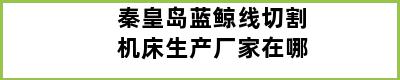 秦皇岛蓝鲸线切割机床生产厂家在哪